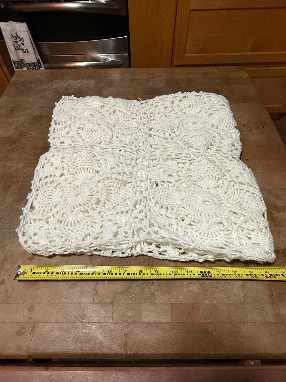 Hand Crafted White Crochet Lace Throw Blanket - Picture 10 of 15
